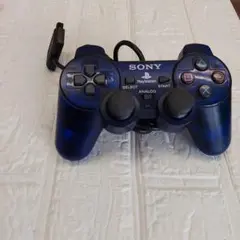 PS2　DUALSHOCK2 クリアブルー 純正コントローラー　3D