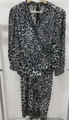 最終LEONARD レオナール レオパード柄 ワンピース カシュクール サイズL