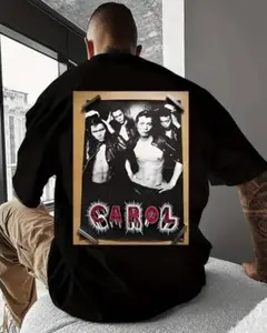 CAROL キャロル　矢沢永吉　 グラフィック Tシャツ 黒　Lサイズ