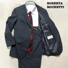 ROBERTA MICHETTI グレー　ストライプ　AB3 1タック セット