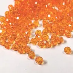 6mm 多面カットビーズ オレンジ 300個 アクリルビーズ