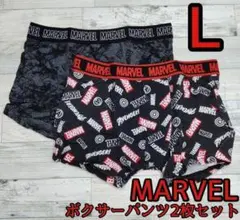 マーベル Ｌ メンズ ボクサーパンツ 2枚セット 前閉じ