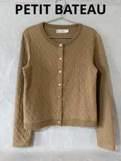 PETIT BATEAU プチバトー★キルティングカーディガン★キャメル