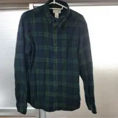 L.L.Bean 長袖ネルシャツ L-REG ダークグリーンチェック