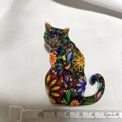 新品未使用 猫のアクリルブローチ 北欧 可愛い 独創 アート アーティスティック