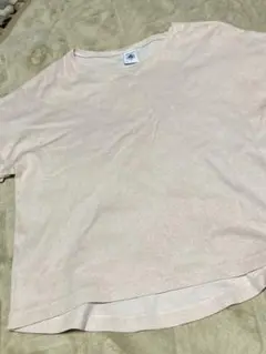 PETIT BATEAU ラメ入りピンクTシャツ 140cm
