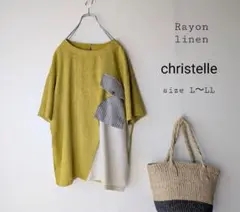 christelle クリステル リネン混トップス