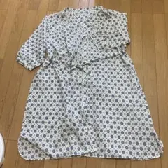 花柄プリント 3L 長袖ひざ丈ワンピース