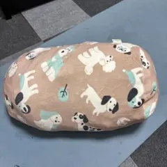 犬柄オーバルクッション ベージュ 約50cm