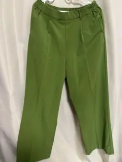 グリーン ワイドパンツ LL