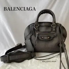 【BALENCIAGA】美品 クラシックボウリング 2WAYバック グレーレザー