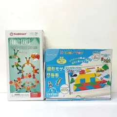 手つなぎおじさんバランスゲーム　図形モザイクパズル　知育玩具　２点　※欠品あり