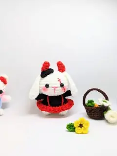 あみぐるみ　うさぎ　小悪魔　ハンドメイド