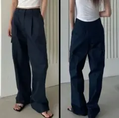 【美品】ディドットショールーム ベイカーパンツ ネイビー レディース S