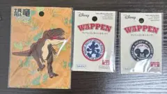 恐竜とミッキーマウスのワッペンセット