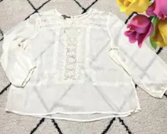 LAURA ASHLEY ♡刺繍レース　オフホワイトブラウス サイズ13