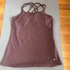パープル クロスストラップ ヨガウェア　XL(LL)