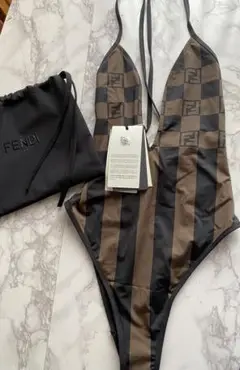 FENDI　水着 ビキニ テクニカルファブリック ブラウン | Fendi