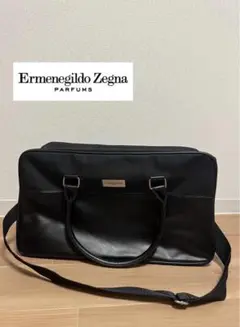 【ほぼ新品】ErmenegildoZegna レザーボストンバッグダークブラウン ほぼ新品】ErmenegildoZegna レザーボストンバッグダークブラウン