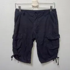 イーストボーイ　カーゴショートパンツ　ブラック　裾ドローリング絞り　M