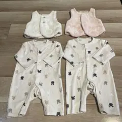 【双子】くまちゃんベスト　うさちゃんロンパース　まとめ売り　70cm