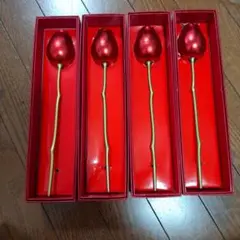 赤いバラ型アクセサリーケース4本セット