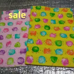 カラフル動物柄綿生地 2枚セット　ピンク&黄色　２枚セット
