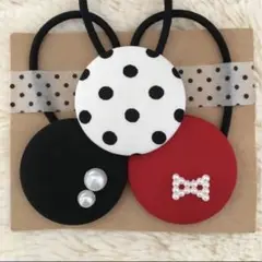 くるみボタン　ハンドメイド　ヘアゴム