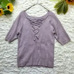 【TOCCO トッコクローゼット】【M】サマーニット パープル オフィス