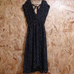 w closet ダブルクローゼット ドット柄ノースリーブワンピース