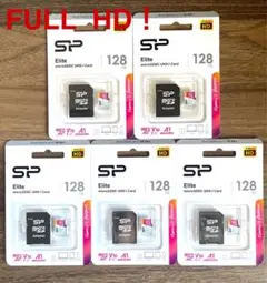 microSDカード 128GB (FULL HD)シリコンパワー【5個セット】