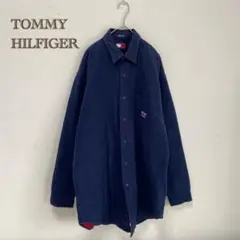 【TOMMY HILFIGER】シャツジャケット　裏地キルティング　羽織り　中綿