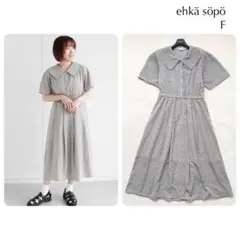 【 ehka sopo エヘカンポ 】 小花柄 半袖 ロングワンピース ミモレ丈