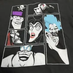 アニメTシャツ Disney ヴィランズ 黒 villans 古着　ヴィンテージ