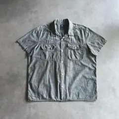 00s GAP シャンブレー オープンカラー 開襟 シャツ 短丈 ボックス XL