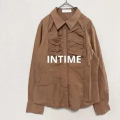 INTIME/長袖シャツ 胸元ドレープ/セレモニー/仕事服/ブラウス2318