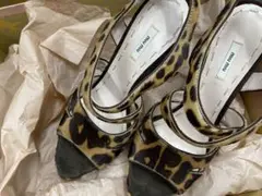 miumiu ♡ スエード生地豹柄サンダル 箱付き