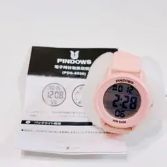 腕時計 キッズ　レディース デジタル腕時計 防水 多機能 ピンク