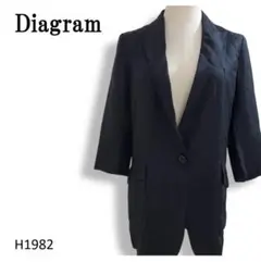 ダイアグラム✨Diagram　テーラードジャケット　七分袖　薄手　S　ブラック