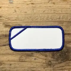 ネームワッペンベース ホワイトxネイビー ライン入り 約93mm x 約42mm