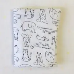 おくるみ　アカチャンホンポ　モスリンガーゼ　100cm×100cm アニマル　白
