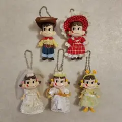 不二家ぺこちゃんストラップ 5体セット