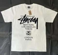 Stüssy ホワイト Tシャツ 都市名デザイン