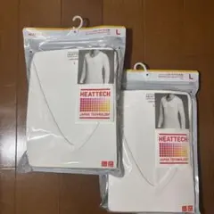 【UNIQLO】HEATTECH Vネックアンダーウェア Lサイズ ホワイト×2