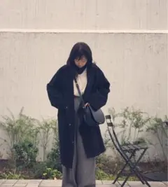 EMODA 黒 オーバーサイズ　チェスターコート