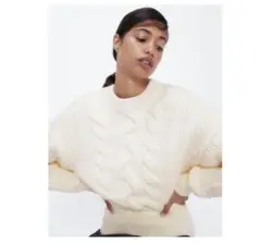 【試着のみ美品✨】ZARA ケーブルニットセーター