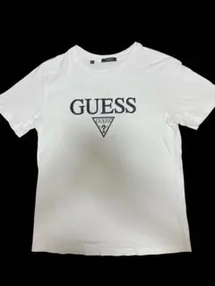 美品 GUESS ホワイト ロゴTシャツ Lサイズ