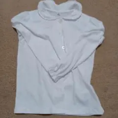 フリル襟 白 長袖シャツ 120　子供服