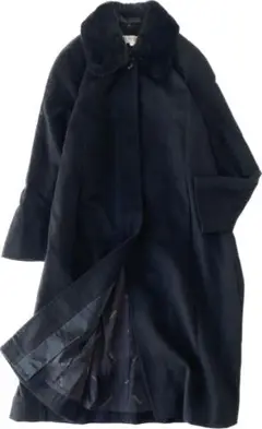 【美品】バルマン カシミヤ100% ロングコート ファー 裏地シルク 11