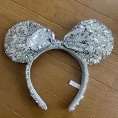 ミッキー耳型シルバースパンコールカチューシャ